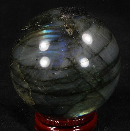 Flashy Labradorite Sphere - Great Color Play #37106